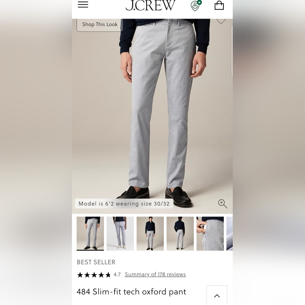 J Crew Men's Light Gray Chinos